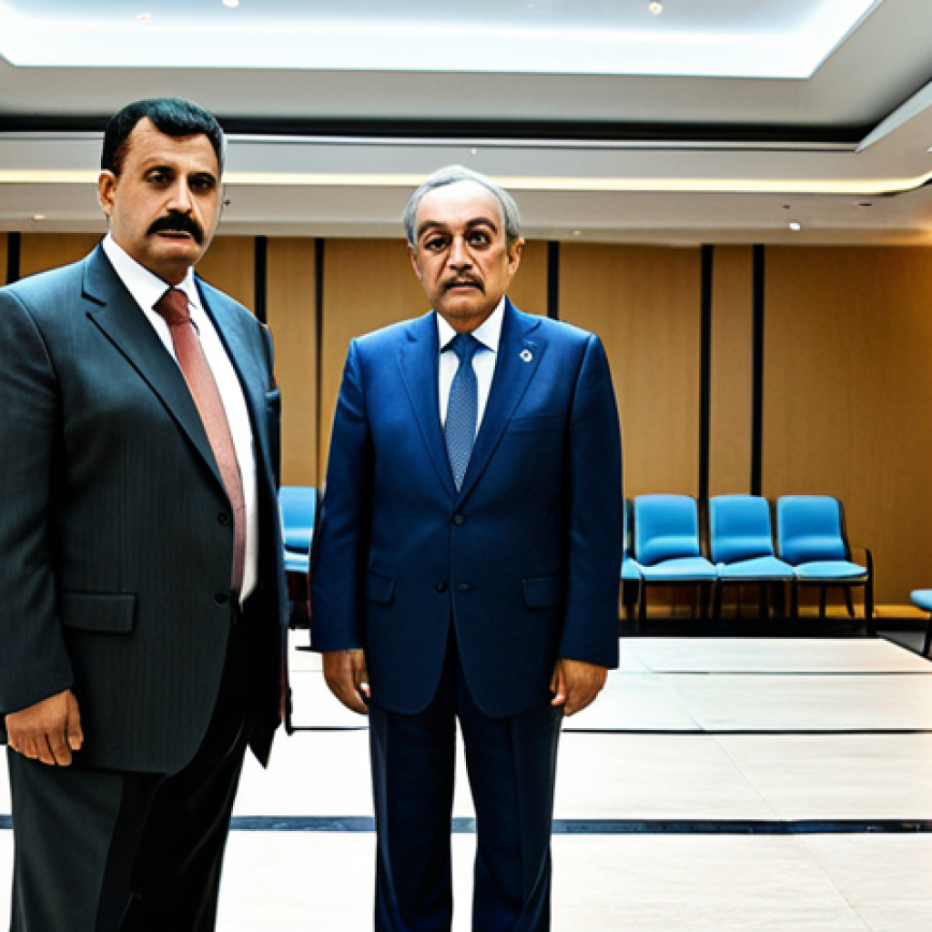 **
"A United Nations official in a professional business suit, meeting with a representative of the RASD (Polisario), in a neutral conference room setting, fully clothed, appropriate attire, safe for work, perfect anatomy, natural proportions, diplomatic atmosphere, serious expressions, professional photography, high quality, family-friendly."
**