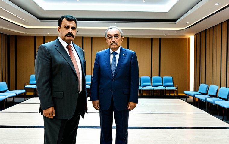 **

"A United Nations official in a professional business suit, meeting with a representative of the RASD (Polisario), in a neutral conference room setting, fully clothed, appropriate attire, safe for work, perfect anatomy, natural proportions, diplomatic atmosphere, serious expressions, professional photography, high quality, family-friendly."

**