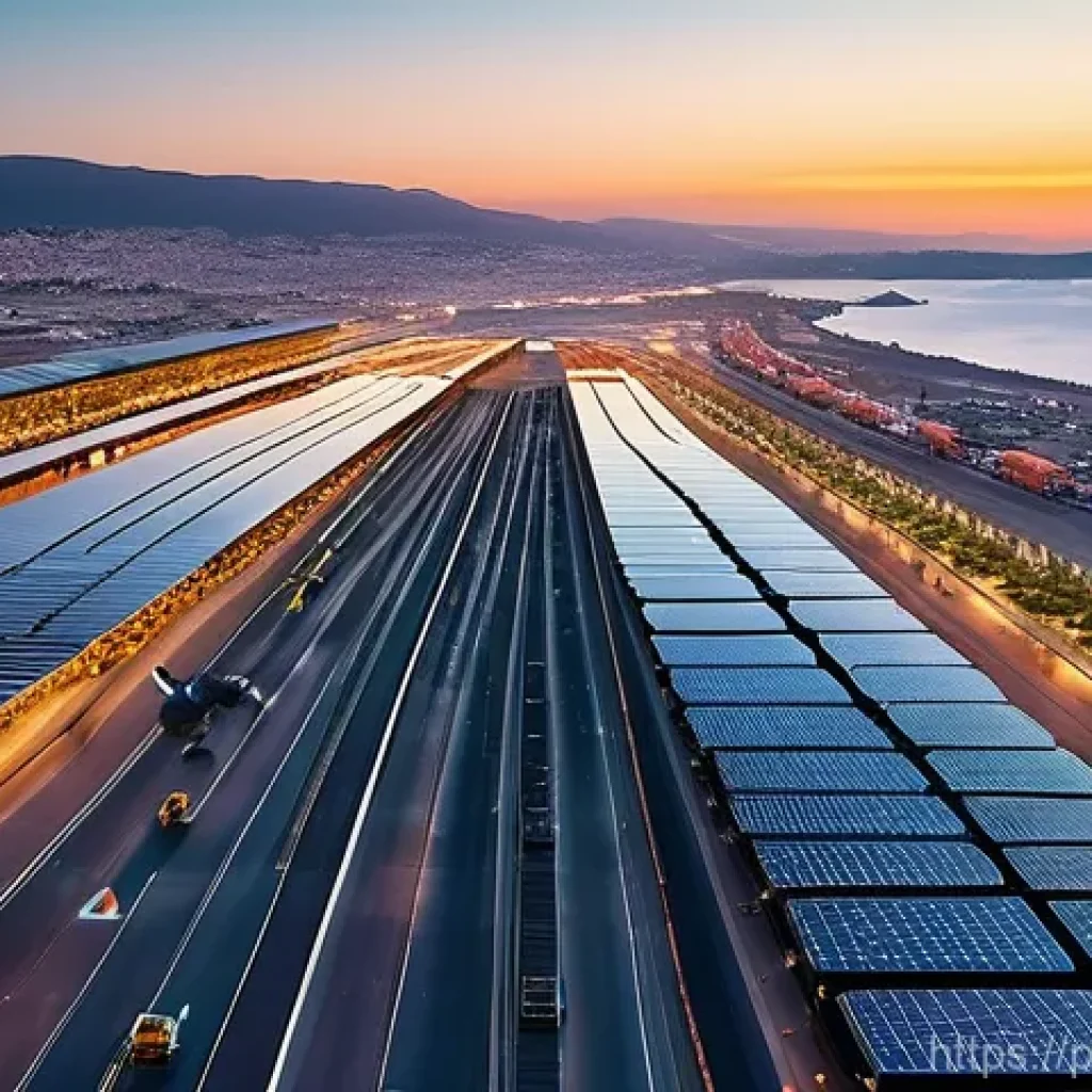 사하라 아랍 민주 공화국과 모로코의 경제 비교 - **Prompt:** A bustling, futuristic Moroccan city at golden hour, showcasing its thriving economy and...